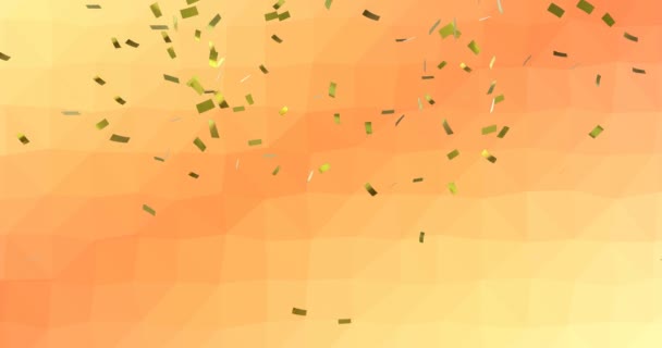 Анимация Конфетти Градиентном Оранжевом Фоне Вечеринка Празднование Концепции Цифрового Видео — стоковое видео