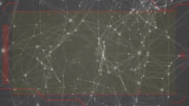 Siyah arkaplan üzerindeki bağlantı ağlarının animasyonu. küresel bağlantılar, veri işleme ve dijital arayüz konsepti dijital olarak oluşturulmuş video.