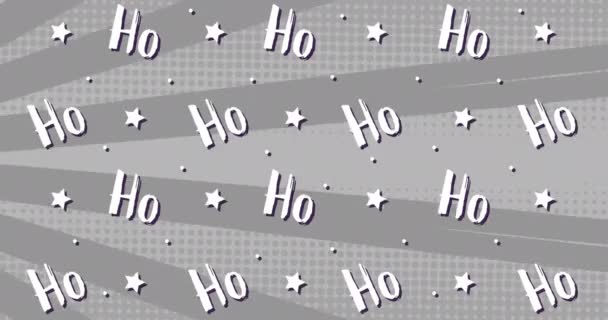灰色の背景にクリスマスにホホホテキストのアニメーション クリスマス 伝統とお祝いのコンセプトデジタルで生成されたビデオ — ストック動画