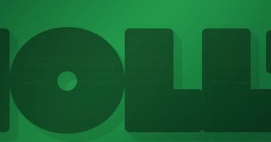 Holly 'nin yeşil arka plandaki Noel mesajının animasyonu. Noel, gelenek ve kutlama konsepti dijital olarak oluşturuldu.