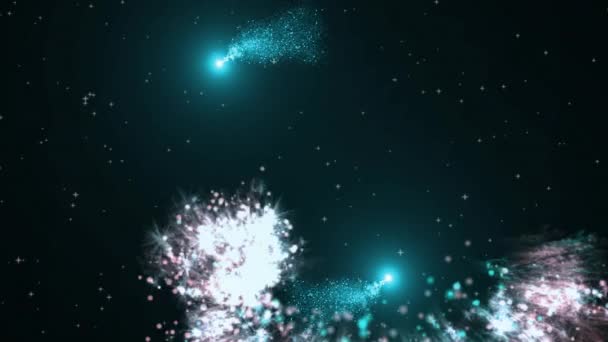 在黑色背景的烟火上 快乐的迪瓦里动画 Diwali传统和数字制作的视频庆祝概念 — 图库视频影像