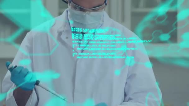 데이터 애니메이션 디지털 인간의 그리고 실험실에서 일하는 의사를 — 비디오