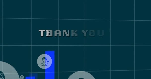 Анимирование Благодарности Цифровом Пространстве Помощью Фотошопа Компьютерная Игровая Технологическая Концепция — стоковое видео