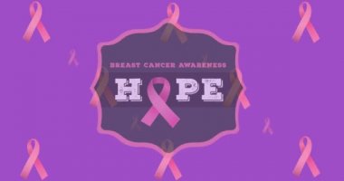 Meme kanseri farkındalığı metninin pembe kurdeleli hali. Göğüs kanseri pozitif farkındalık kampanyası konsepti dijital olarak üretildi.