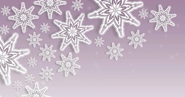 Зображення Падаючих Сніжинок Сірому Фоні Різдво Традиція Концепція Святкування Цифрове — стокове фото