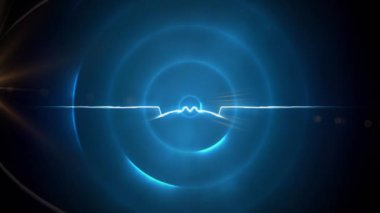 Mavi arkaplandaki spiral ışık izlerine karşı ışık ve ışık izlerinin dijital animasyonu. Soyut doku kavramına sahip teknoloji arkaplanı