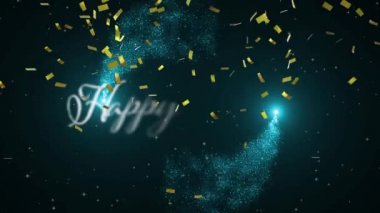 Siyah arka planda konfeti üzerine mutlu diwali animasyonu. diwali geleneği ve dijital olarak üretilen video konsepti.