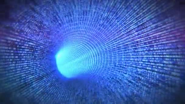 背景に青色のデジタルトンネルに対するピンクの光の歩道のデジタルアニメーション テクノロジーの背景とテクスチャの概念 — ストック動画