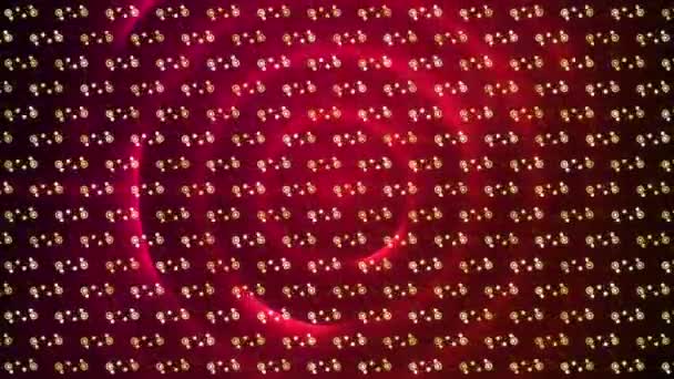 Digitale Animation Des Abstrakten Musterdesigns Vor Roten Spirallichtspuren Auf Schwarzem — Stockvideo