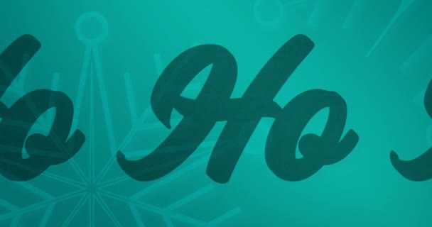 在绿色背景下动画化的Ho Ho圣诞节文本 圣诞节 传统和庆祝概念数字制作的视频 — 图库视频影像
