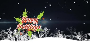 Kar yağışı ve Noel süsleri üzerine yapılan Noel kutlamalarının animasyonu. Noel, gelenek ve kutlama konsepti dijital olarak oluşturuldu.