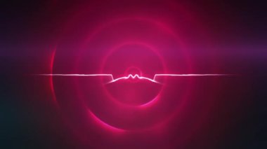 Siyah zemin üzerindeki pembe spiral ışık izlerine karşı ışık izlerinin dijital animasyonu. Soyut doku kavramına sahip teknoloji arkaplanı