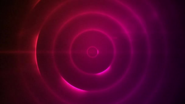 Digitale Animatie Van Rode Lichtvlek Tegen Roze Spiraalvormige Lichtsporen Zwarte — Stockvideo