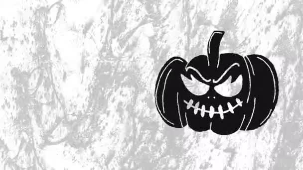 Animation Von Jack Laterne Auf Beweglichem Grauen Hintergrund Halloween Tradition — Stockvideo