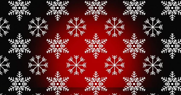 Kép Lehulló Hópelyhek Piros Háttér Karácsony Hagyomány Ünnepség Koncepció Digitálisan — Stock Fotó