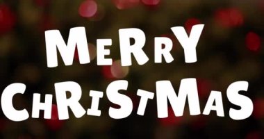 Işık noktalarının üzerinden geçen mutlu noel mesajlarının animasyonu. Noel, kış, gelenek ve kutlama konsepti dijital olarak oluşturulmuş video.