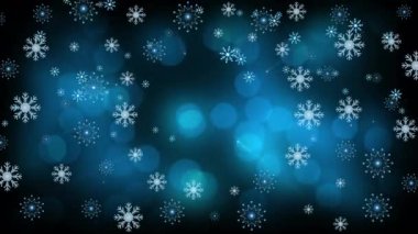 Siyah arka plana düşen Noel kar tanelerinin animasyonu. Noel, gelenek ve kutlama konsepti dijital olarak oluşturuldu.
