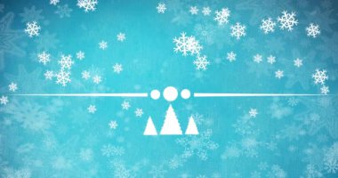 Kar yağarken yazılan mutlu bayram mesajlarının animasyonu. Noel, kış, gelenek ve kutlama konsepti dijital olarak oluşturulmuş video.