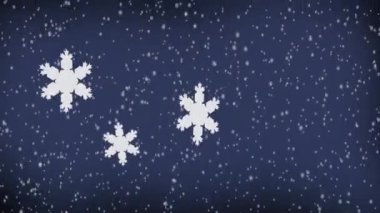 Mutlu Noel mesajları ve Noel Baba kızağı üzerine yağan kar animasyonu. Noel, gelenek ve kutlama konsepti dijital olarak oluşturuldu.