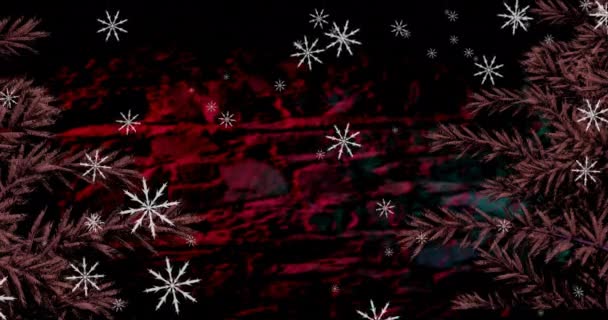Κινούμενα Σχέδια Χιονιού Κατά Διάρκεια Του Χειμερινού Τοπίου Χριστούγεννα Χριστούγεννα — Αρχείο Βίντεο