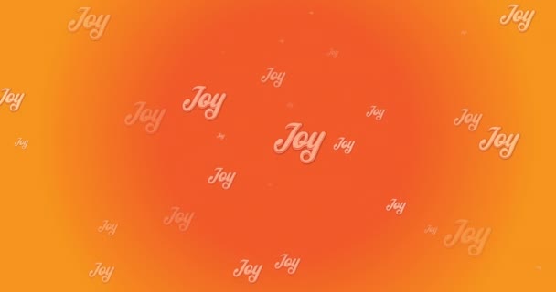 Анимация Множества Радостных Текстов Оранжевом Фоне Рождество Зима Традиции Празднование — стоковое видео