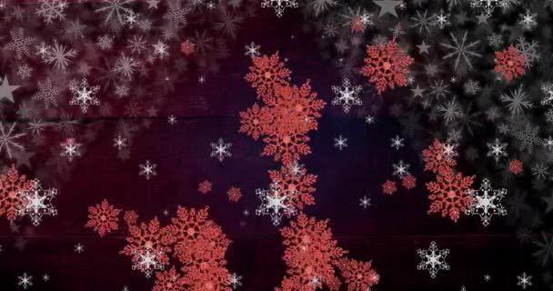 Animación Del Árbol Navidad Sobre Caída Nieve Navidad Invierno Tradición — Vídeos de Stock
