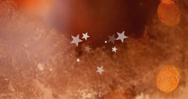 Animação Estrelas Natal Caindo Sobre Fundo Borrado Natal Tradição Conceito — Vídeo de Stock