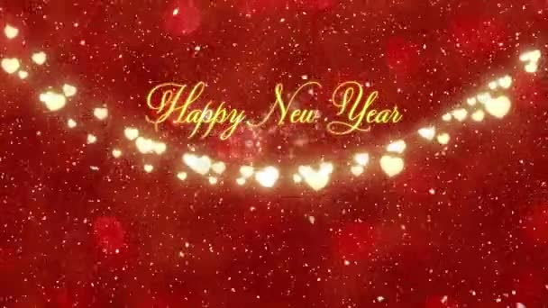 Animacja Szczęśliwego Nowego Roku Tekst Nad Padającym Śniegiem Koncepcja Imprezy — Wideo stockowe