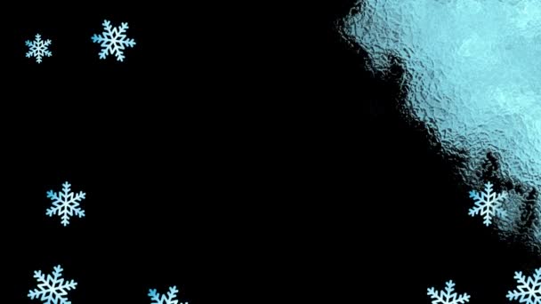 Animación Navidad Congelando Copos Nieve Sobre Fondo Negro Navidad Tradición — Vídeos de Stock