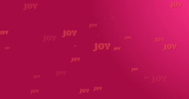 Animation Multiple Joy Texts Christmas Pink Background Christmas Winter Tradition — Stock Video