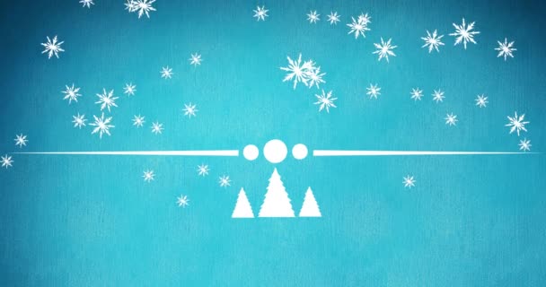 Animação Feliz Natal Feliz Ano Novo Texto Sobre Neve Caindo — Vídeo de Stock