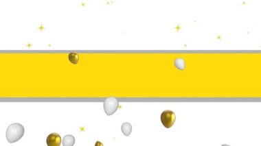 Tebrik mesajları beyaz arka planda balonların üstünde. parti ve kutlama konsepti dijital olarak oluşturulmuş video.
