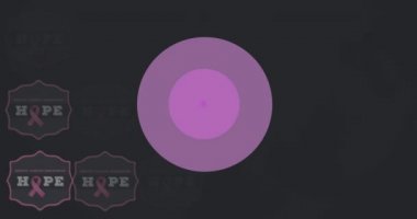 Göğüs kanseri farkındalığı metninin pembe meme kanseri kurdeleleri üzerine animasyonu. Göğüs kanseri pozitif farkındalık kampanyası konsepti dijital olarak üretildi.