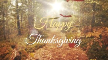 Çoklu sonbahar akçaağaç yaprakları üzerindeki Şükran Günü mesajınız kutlu olsun. Şükran Günü kutlaması konsepti