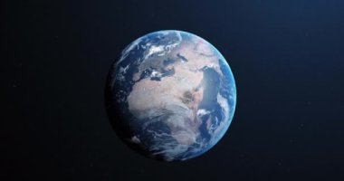 Dünya üzerinde düşen covid 19 hücrenin animasyonu. küresel covid 19 salgın konsepti dijital olarak oluşturulmuş video.