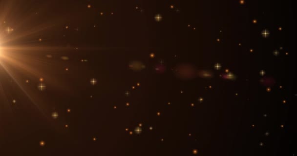 Kahverengi Arka Planda Düşen Altın Yıldızların Animasyonu Kutlama Şenlik Konsepti — Stok video