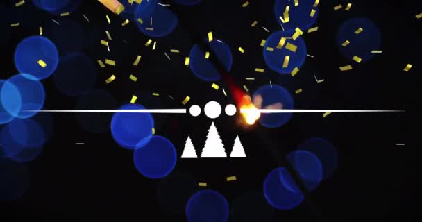 Animation Joyeuses Fêtes Bonne Année Texte Noël Sur Confettis Sur — Video