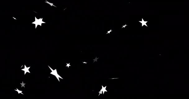 Animation Christmas Stars Falling Black Background Christmas Tradition Celebration Concept — Stock Video