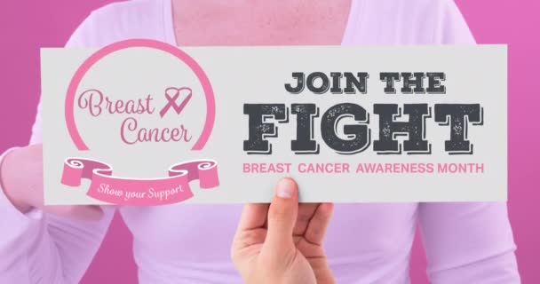 유방암 문자를 여성에게 애니메이션으로 전달하는 것입니다 유방암 캠페인은 디지털로 만들어 — 비디오