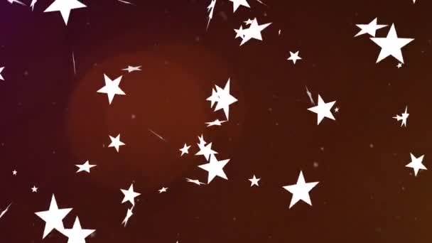 Animación Estrellas Navidad Cayendo Sobre Fondo Borgoña Navidad Tradición Concepto — Vídeo de stock