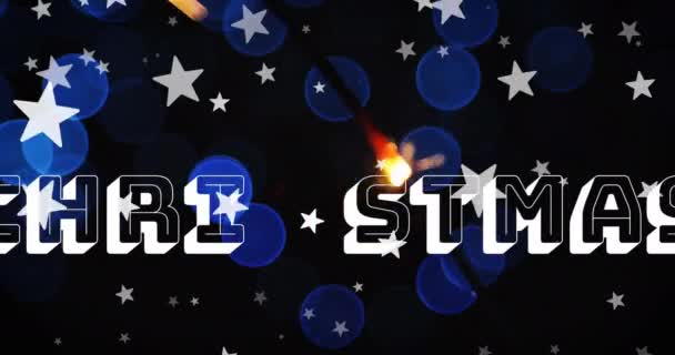 Animazione Buon Natale Testo Punti Luce Stelle Che Cadono Natale — Video Stock