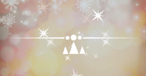 Анимация Поздравлений Праздниками Разгар Снегопада Рождество Зима Традиции Празднование Концепции — стоковое видео