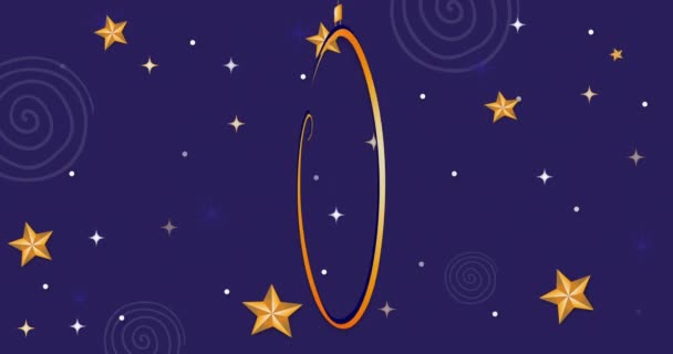 Animación Saludos Navideños Texto Con Decoración Navideña Estrellas Navidad Tradición — Vídeo de stock