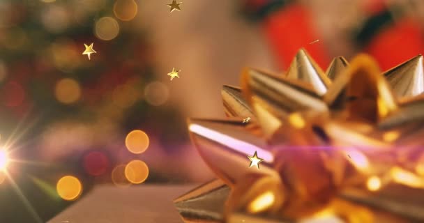 Animação Texto Alegria Sobre Presente Natal Natal Tradição Conceito Celebração — Vídeo de Stock