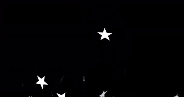 Animación Estrellas Navideñas Cayendo Sobre Fondo Negro Navidad Tradición Concepto — Vídeos de Stock