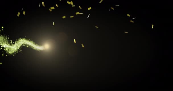 Animation Von Konfetti Und Fröhlichem Diwali Auf Schwarzem Hintergrund Diwali — Stockvideo