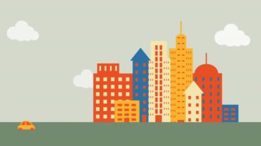 Şehrin her yerinde yüz maskesi takan kadın animasyonu. küresel covid 19 salgın konsepti dijital olarak oluşturulmuş video.