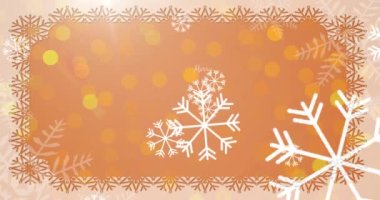 Kar yağarken atılan mutlu noel mesajının animasyonu. Noel, kış, gelenek ve kutlama konsepti dijital olarak oluşturulmuş video.