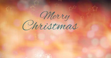 Yıldızların düşüşüyle ilgili mutlu noel mesajlarının animasyonu. Noel, kış, gelenek ve kutlama konsepti dijital olarak oluşturulmuş video.