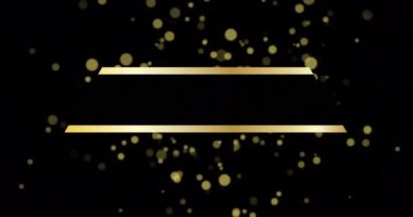 Siyah arkaplana düşen noktaların üzerindeki altın çizgilerin animasyonu. kutlama ve şenlik konsepti dijital olarak oluşturulmuş video.